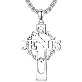 KoyeKei Cross Necklace for Men 925 Sterling Silver Celtic Cross Pendant Christian Jewelry Religious Christmas Gifts for Women