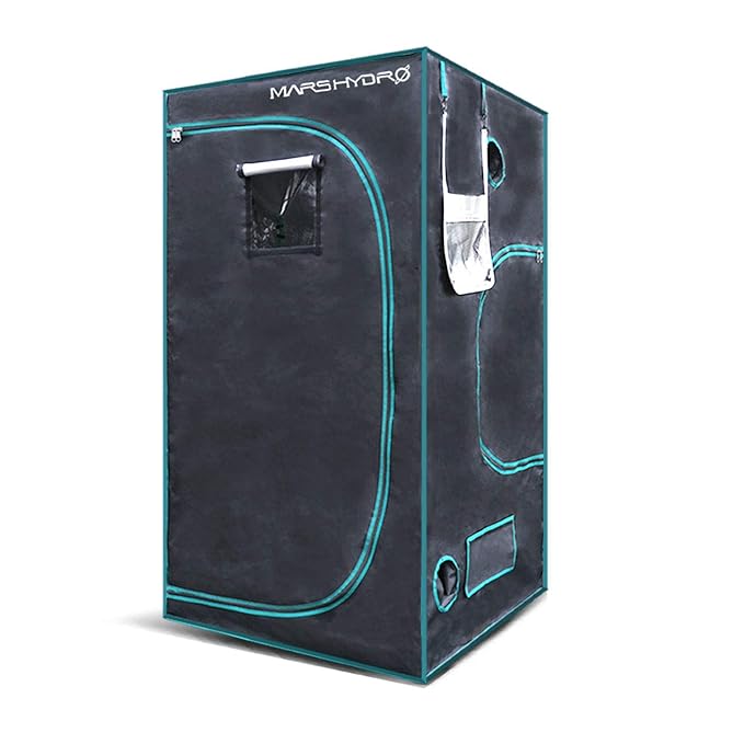MarsHydro Growbox Growzelt Set 100 x 100 x 180 CM Reflective luftig Wasserdicht für groß Zimmerpflanzen