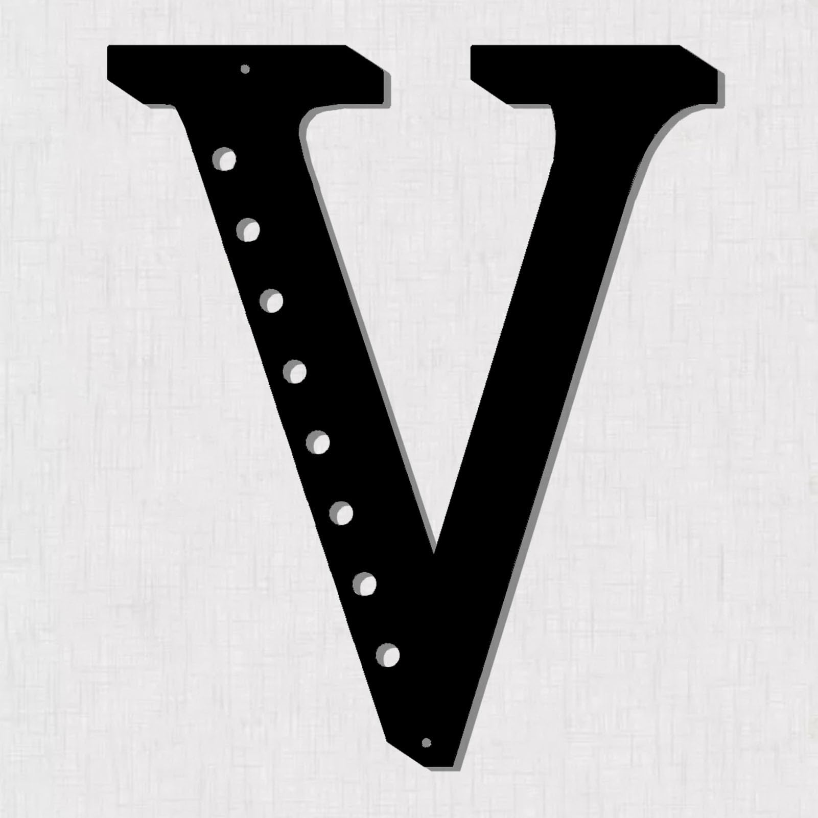 Resama 11'' Black Metal Letters for Wall Decor, Visual 3D Large Alphabet, Decorative Farmhouse Hanging Letter Sign for Living Room Bedroom Office Home Party (V)