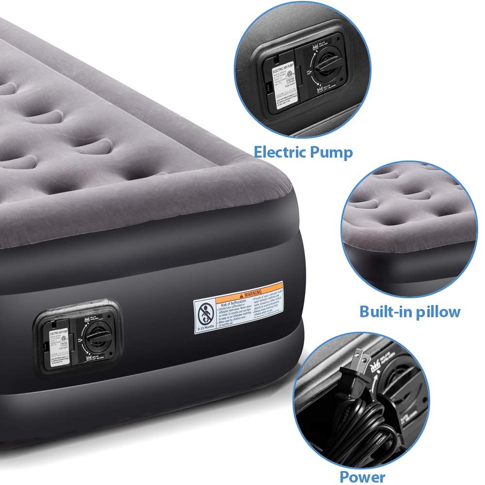 Gray 18.5 inches Height from Pillow to Ground Thickness Increase