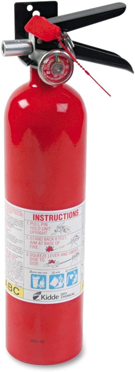 Kidde 466227 ABC Pro Multi-Purpose Dry Chemical, Commerical and Industrial Fire Extinguisher, UL Rated 1-A, 10-B:C, Pack of 8