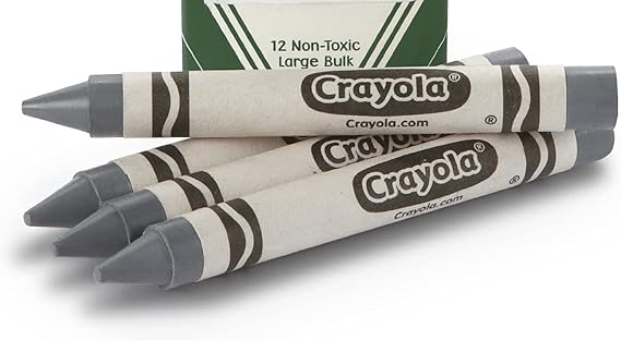 Amazon Com Crayola Large Crayons Gray Art Tools For Kids 12 Count Toys Games
