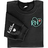 IZI POD Personalized Embroidered for Nurse Black, RN LPN APRN CNA, Embroidered Sweatshirt For Nurse, Nursing Student