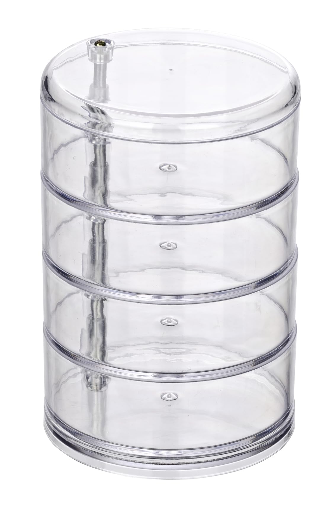 WENKO 20990100 Cosmetic organizer Tower Transparent - 4 compartments, Acrylic, 11.5 x 17.5 x 11.5 cm, Transparent