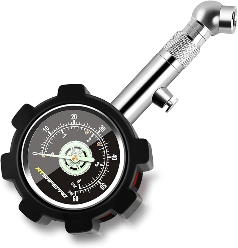 ATsafepro Tyre Pressure Gauge 4 bar 60 psi Dial 1.5in ANSI B40.1