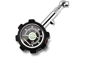 ATsafepro Tyre Pressure Gauge UK 4 bar 60 psi,Car Tyre Pressure Checker Certified ANSI B40.1 Accurate with Large 1.5" Glow Di