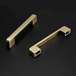 Rergy 5in Brushed Brass Drawer Pulls Gold Cabinet