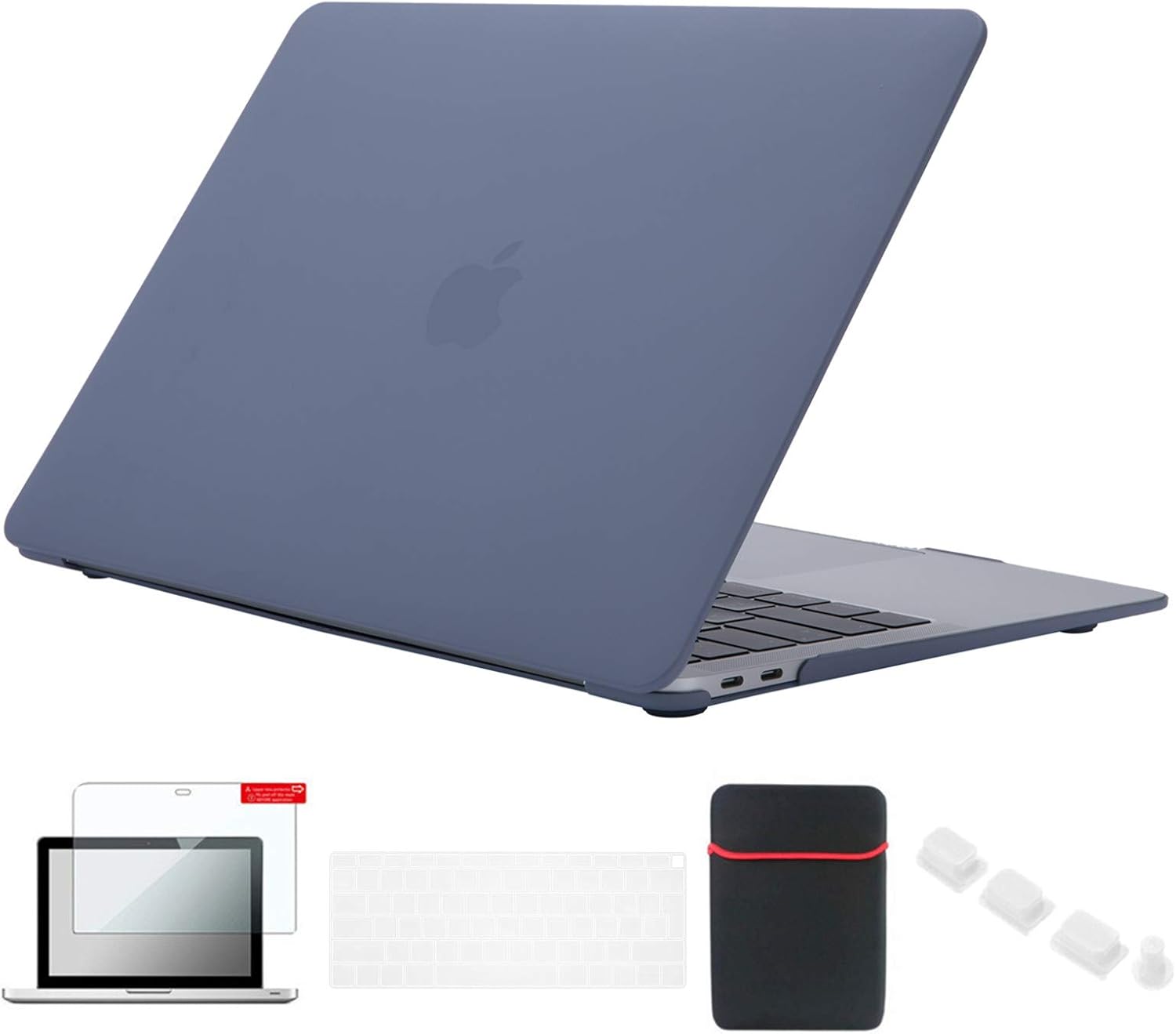 Se7enline compatible with MacBook Air Case 13 Inch Hard Cover for 13-Inch Touch ID A1932/A2337/A2179(2024 2023 2022 2021 2020 2019 2018)&Sleeve,Keyboard Cover,Screen Protector,Dust Plug,Lavender Gray