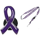 Purple Awareness Enamel Awareness Pin + 34" Purple Awareness Lanyard