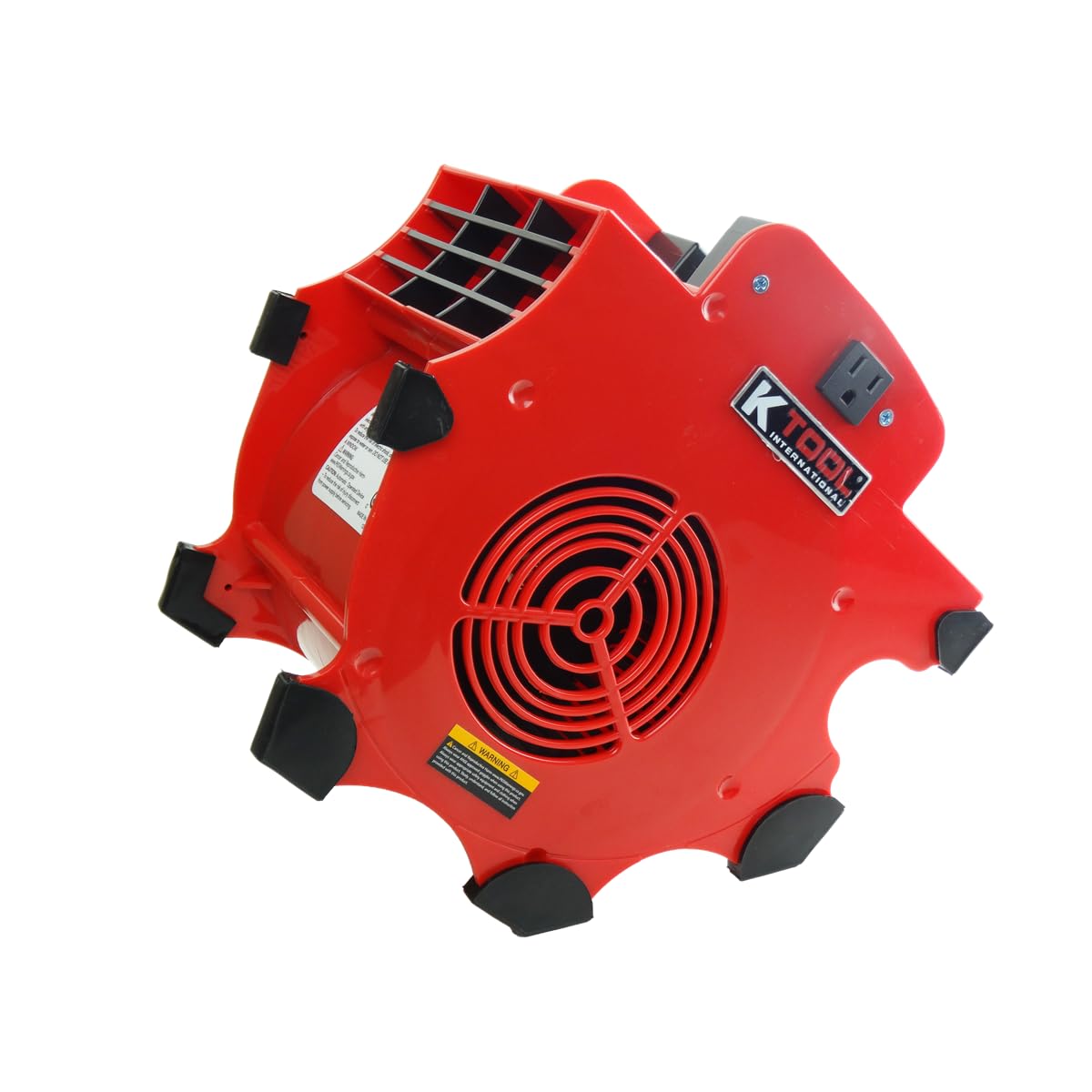 K Tool International 77702 Utility Floor Blower Fan, 300 CFM, 3 Speed Motor, Overload Protection, Impact Resistant ABS, 180 Watt, 110-120V, 60Hz, 12 Amp, 4 Angle Positions, Indoor/Outdoor, Red