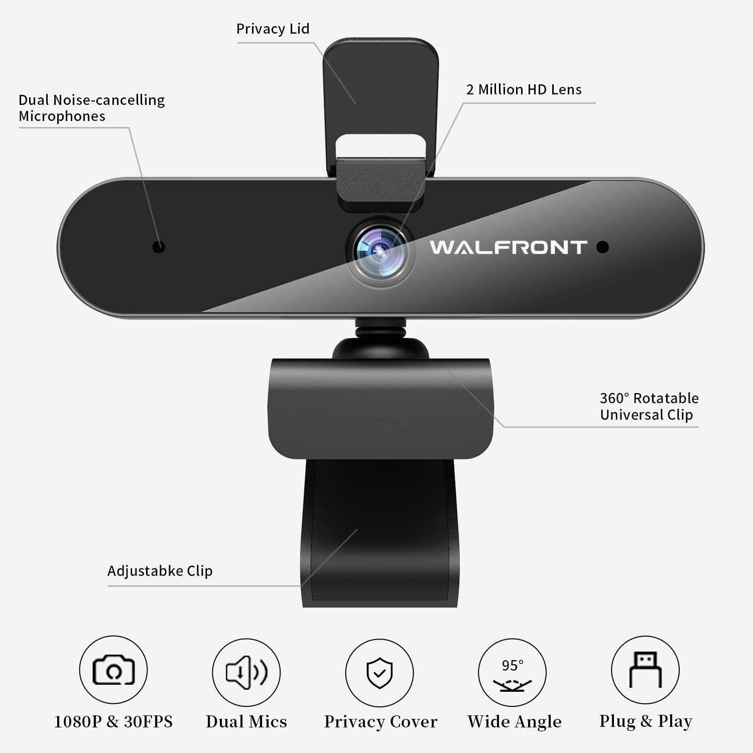 1080P Webcam for PC Laptop Desktop, 360-Degree Rotation Streaming Webcam with Microphone, Computer Video Camera Webcam Compatible for Video Calling Recording Conferencing : Camera & Photo