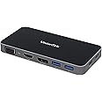 VisionTek VT200 Portable USB-C Dual Monitor Hub - 1x DP, 1x HDMI, 1x VGA, 2X USB-A Ports, 1x USB-C for Windows/MacOS/ChromeOS/iOS
