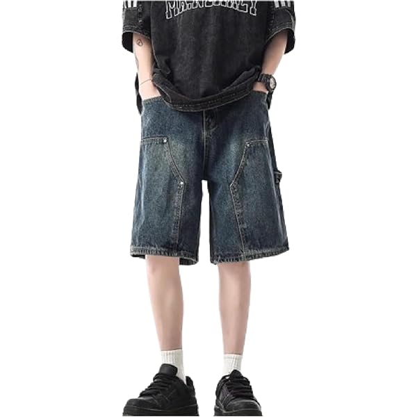 QJK Streetwear Pants Y2K Jorts Baggy Jorts Vintage Jean