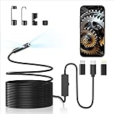 Dual Lens Endoscope Camera - Colofree 1920P HD Borescope with 8 Adjustable LED Lights, IP67 Waterproof Inspection Camera, 16.