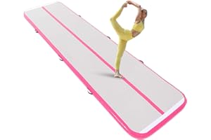 Naice Inflatable Air Gymnastics Mat, Training Tumbling Mat, 10ft/13ft/16ft/20ft Tumble Tracks 4/8in Thickness Air Training Mats with Electric Air Pump for Indoor/Gym/Outdoor/Yoga/Water/School Use