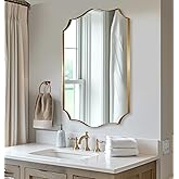 ANDY STAR Gold Vanity Mirror, 22x30 Inch Brushed Gold Mirror for Bathroom, Unique Rectangle Mirror in Rust-Proof Stainless St