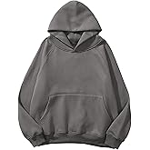 HOCANDY Womens Oversized Hoodies Sweatshirt Basic Solid Long Raglan Sleeves Loose Fleece Hooded Pullover With Kangaroo Pocket