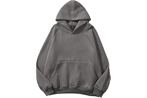 SAFRISIOR Oversized Hoodies for Women and Men Couples Fleece Basic Solid Hooded Sweatshirt Pullover Jackets