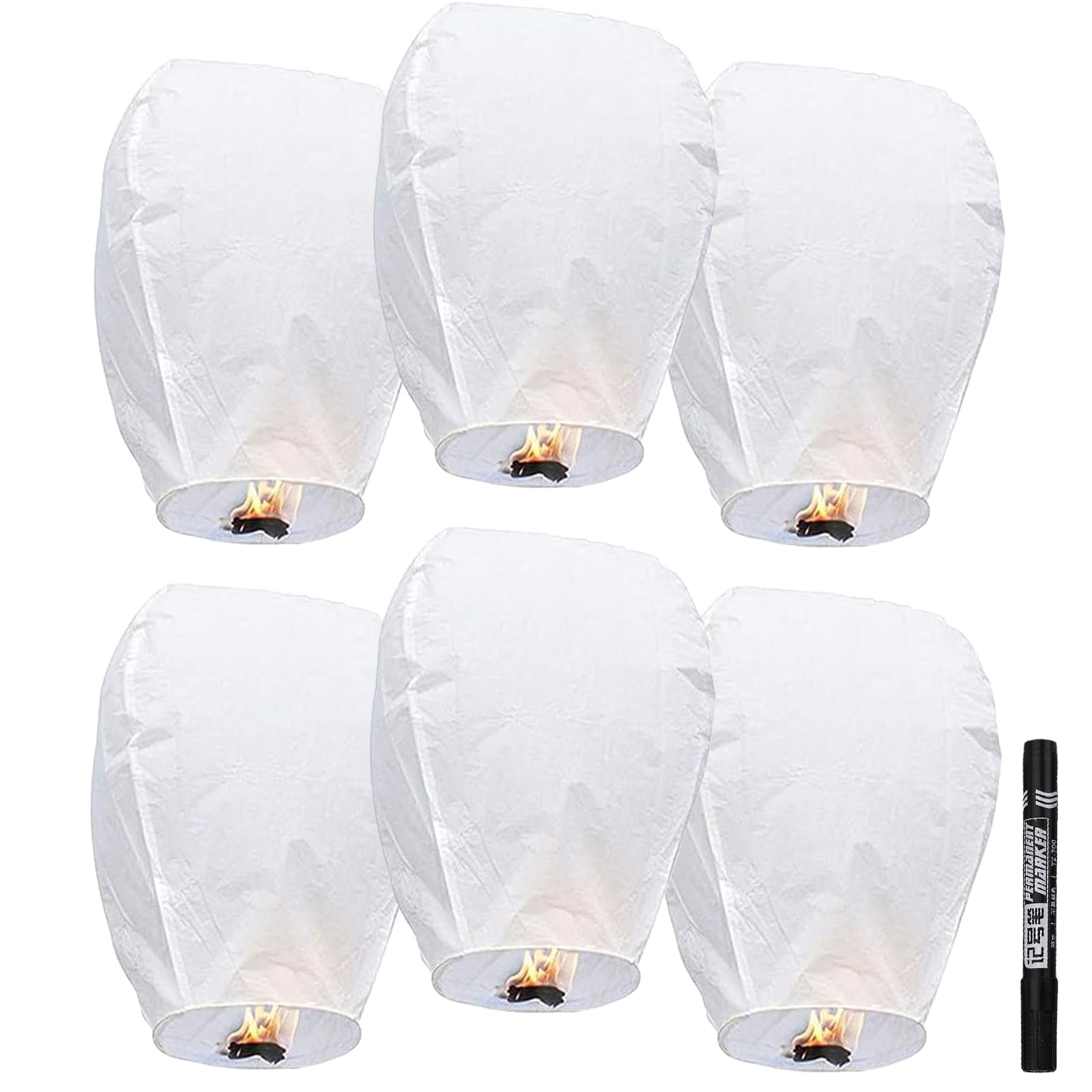 6 PCS Chinese Lanterns, Paper Lanterns, Lanterns for Outside, Paper Lampshade, White Lantern, Beautiful Lantern for Weddings, Birthdays, Parties,Memorials and Much More