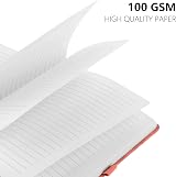 Lefute A5 Notebook 2 Pack 200 Pages 100 GSM Hardback with Pen Loop Elastic view 4