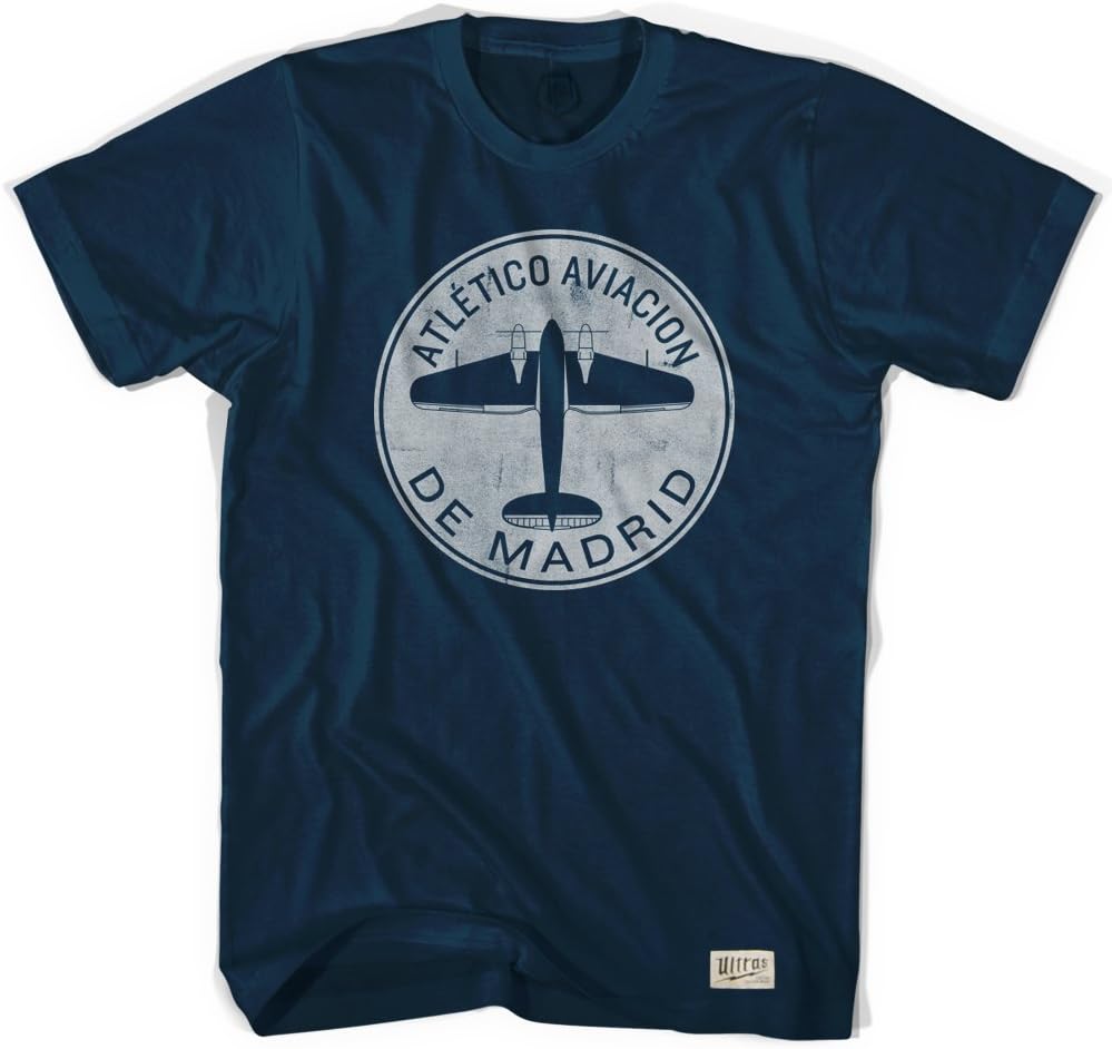 Atletico Madrid Plane Soccer T-shirt, Navy, X Large