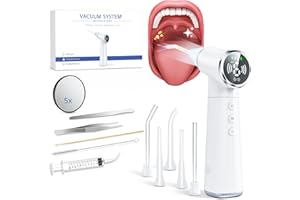 Tonsil Stone Vacuum Remover with LED Light – Electronic Tonsil Stone Removal Kit, 6 Suction Levels, Shadowless Light, Oral Ca