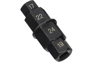 HARDK Motorcycles Hex Axle Tool - 17mm, 19mm, 22mm, 24mm - Hex Allen Front Wheel Hub Axle Spindle Socket Adapter Tool 3/8” Inch