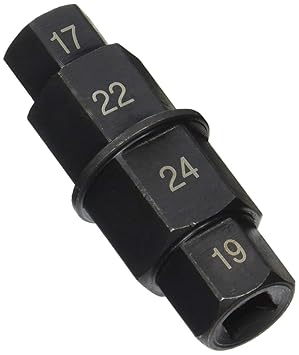 HARDK Motorcycles Hex Axle Tool - 17mm, 19mm, 22mm, 24mm - Hex Allen Front Wheel Hub Axle Spindle Socket Adapter Tool 3/8