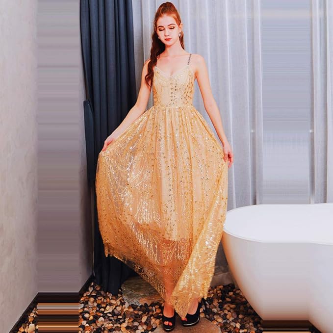 abiti eleganti dorati