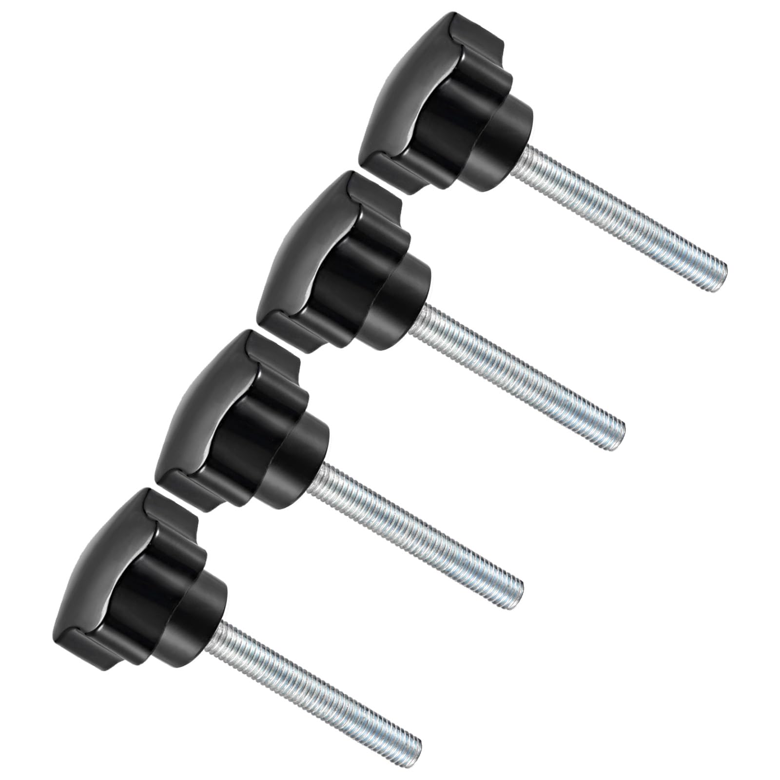 CoCud Star Clamping Knobs, M8 x 50mm Male Thread 38mm Head, Plastic Thumb Screw Grip Hand Knobs Threaded Bolt Black - (Applications: for Lathe Machinery), 4-Pieces