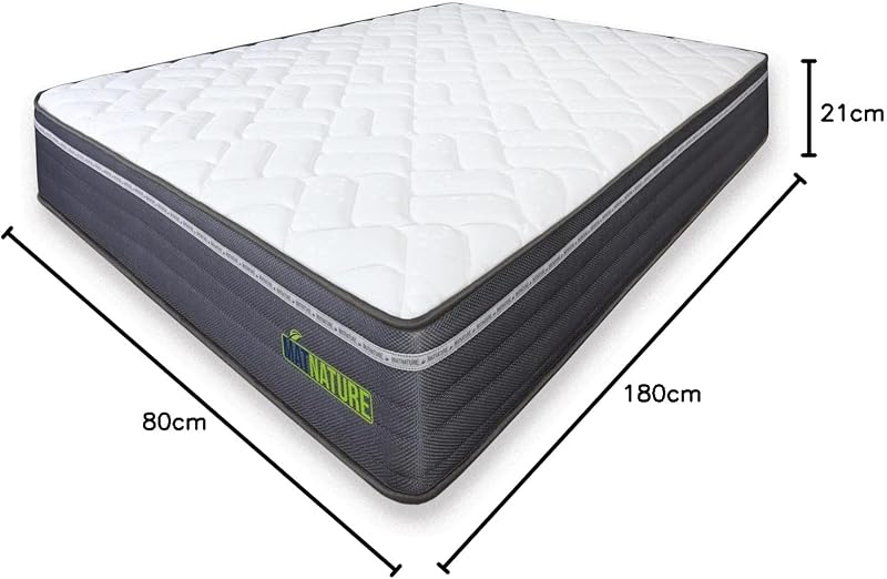 | MatFoam | Colchón Viscosoft Reversible | Firme e Indeformable | Altura 21 cm | Muy Transpirable Antibacterial | Óptima Termoregulación | Tejido Antideslizante (105 x 200 cm)
