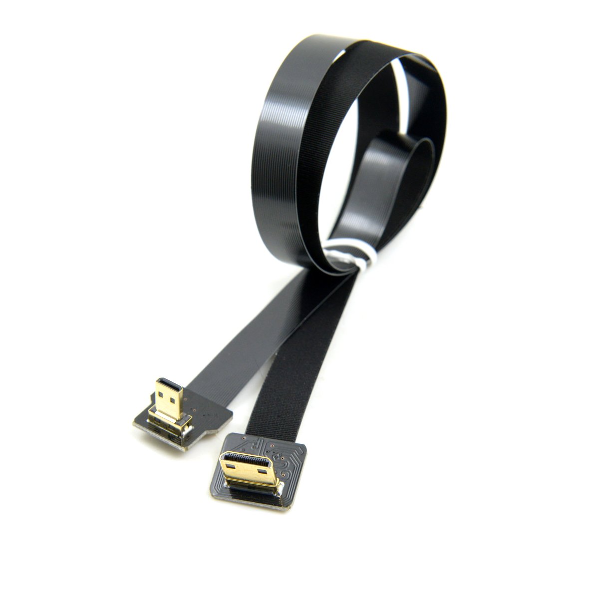 Photo 1 of Cablecc 90 Degree Down Angled FPV Micro HDMI Male to Mini HDMI FPC Flat Cable 50cm for GOPRO Multicopter Aerial Photography