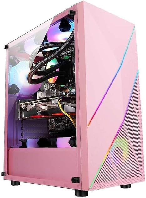 Amazon Co Jp Pcケース ピンクのatxケース ミッドタワーpcゲーミングケースatx M Atx Itx フロントi Oのusb 3 0ポート 強化ガラス サポート水冷 8ファンの位置 ホーム キッチン