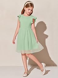 Haloumoning Girls Tutu Dress Ruffle Short Sleeve