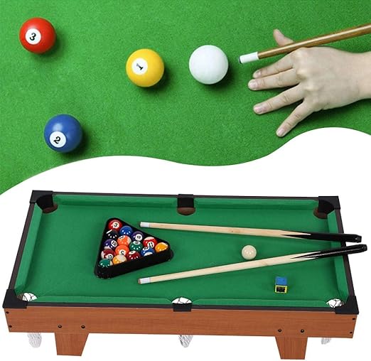 Tabletop Billiards Game MDF Wood Base Mini Pool Table Kids Game Wood