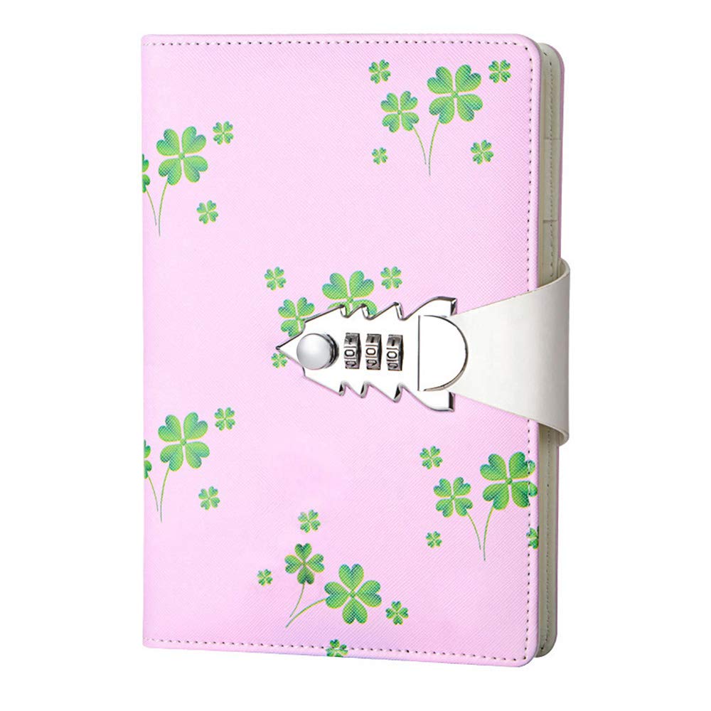 NectaRoy Lockable Diary Journal, PU Leather Cover Notebook Planner, Travel Journal with Lock, Password Writing Notepad with Pen Holder, Size 215x150mm