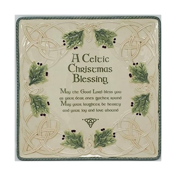 Grasslands Road Celtic Ceramic Gift Boxed Christmas Blessing Platter