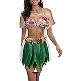Seizesoul Women's Hawaiian Funny Bikini Shirt Cover Up Short Sleeve Beach Luau Party Baggy Body Printed T Shirt Dress