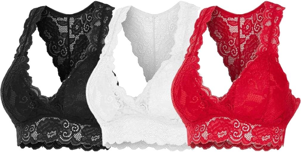 Flovey Women Ladies Fashion Stretchy Floral Lace Hollow Out Bralette Bra Everyday Bras