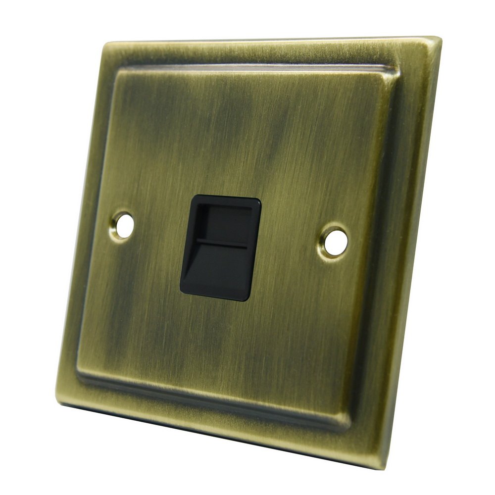 AET VABTELSBL Victorian Antique Brass Telephone Slave BT Phone Extension Secondary Socket, 240 V