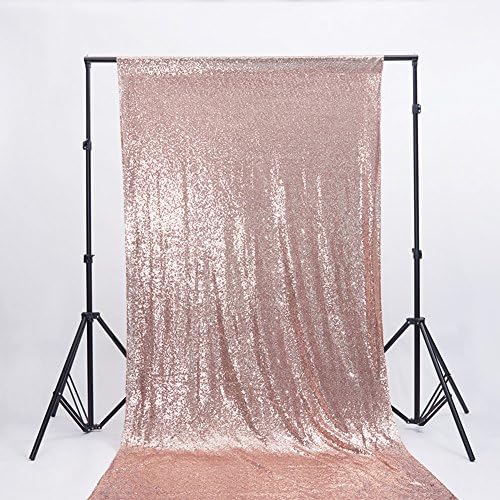 YZEO 8FTx8FT Fabric Sequin Backdrop Rose Gold Sparkly Photography Sequin Curtain Background Decoration