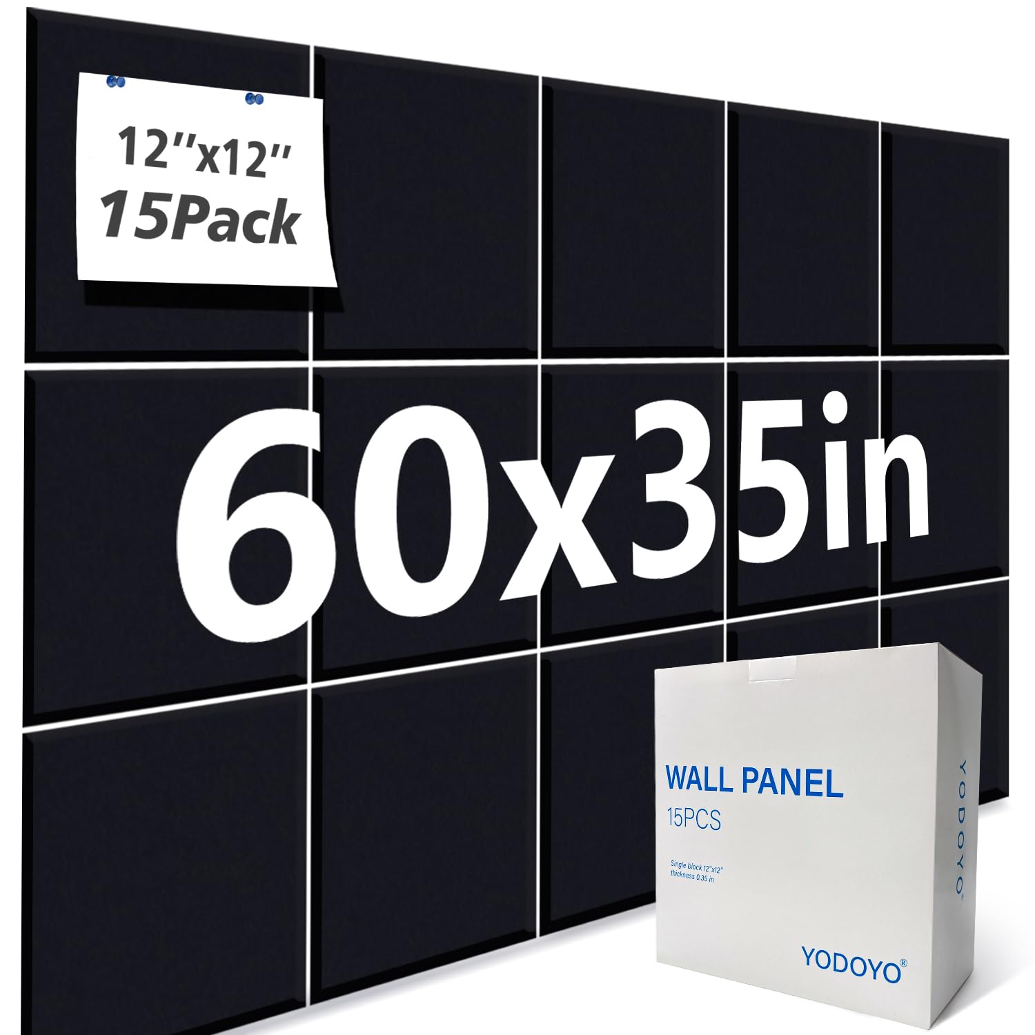 Photo 1 of YODOYO Large Cork Board Alternative for Office 15 Pack Felt Bulletin Boards Dart Wall Protectors 60×35 Inch