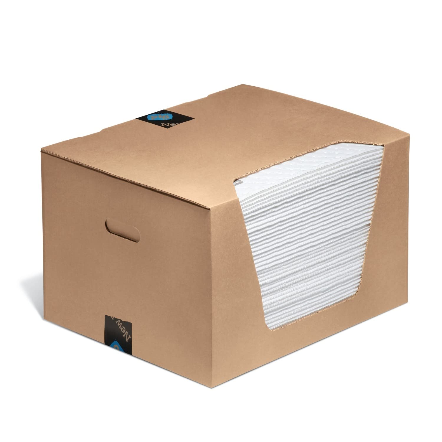 New Pig PIG Absorbent Mat Pads – White, Oil-Only – Absorbs Oils, Fuels & Petroleum Liquids, Repels Water, Pack of 50, 83.3 L Capacity, Ideal for Spill Response & Maintenance in Oily Environments