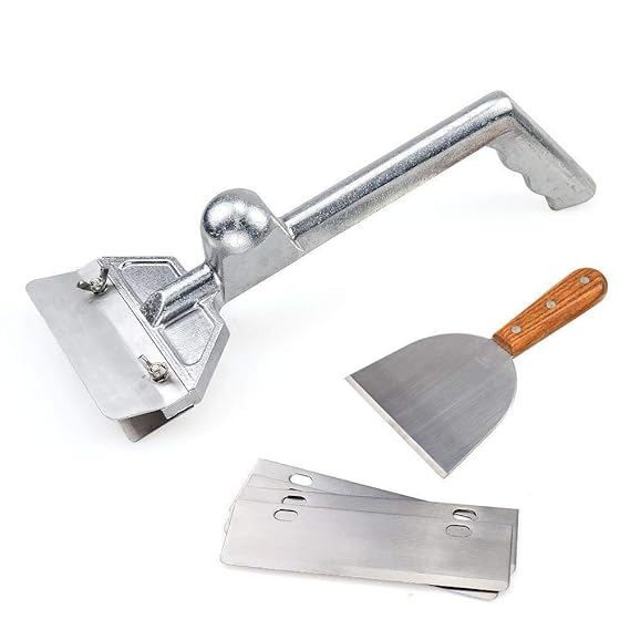 SHANGPEIXUAN Grill Scrapers, Heavy Duty Casting Aluminum Commercial Griddle Scraper with 5