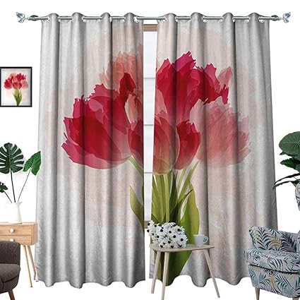 Renteriadecor Floral Room Darkening Wide Curtains Watercolor