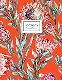 Tropical Protea Notebook: An Exotic Flower Notebook in Flame Orange Red Floral
