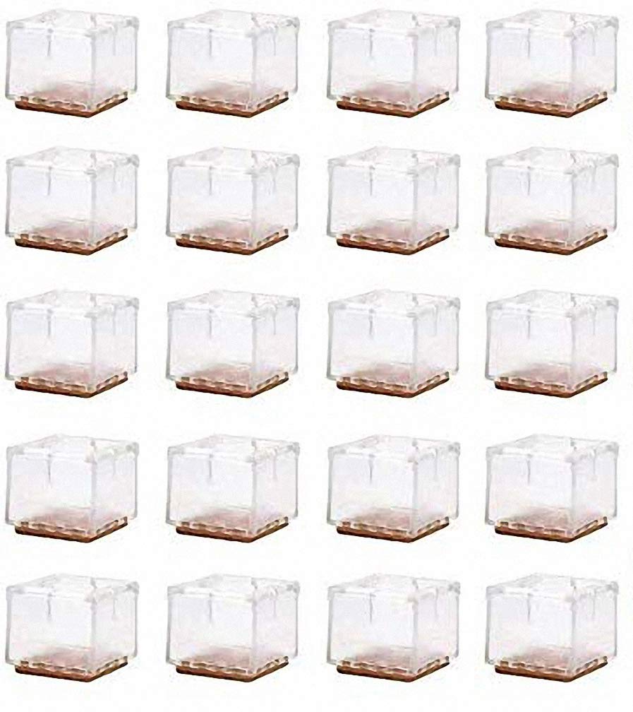20 Pcs Silicone Chair Leg Caps Floor Protector Round Square Furniture Feet Covers
