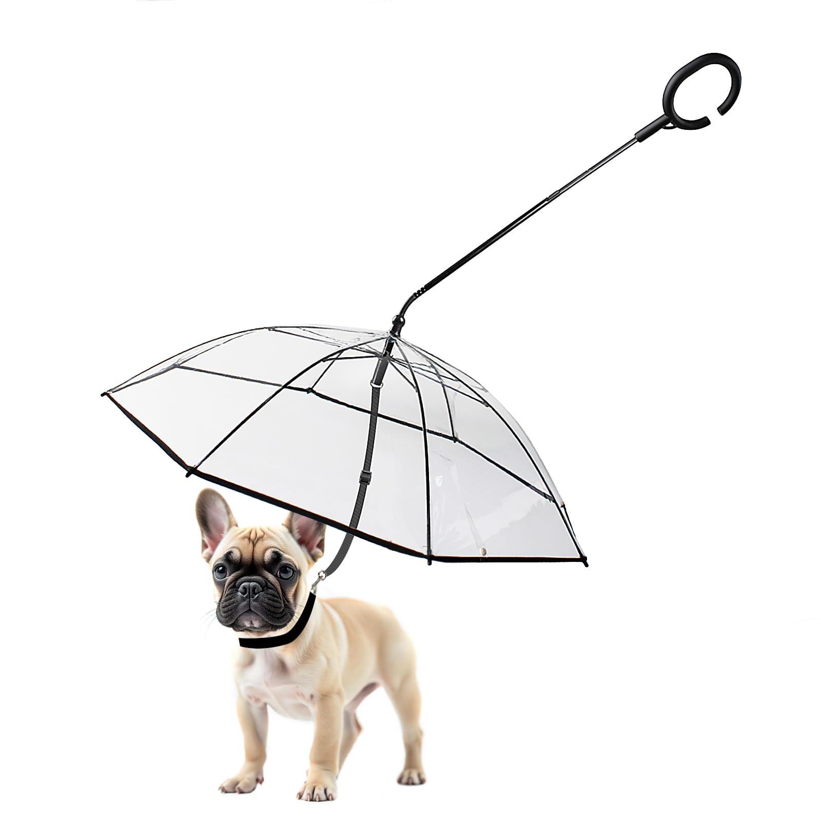 Photo 1 of NAMSAN Clear Dog Umbrella for Small Dogs, Dog Umbrella Leash Keeps Dogs Dry in Rain Walking, Adjustable Leash, Self-Assembly