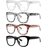 Eyekepper 4-Pack Large Frame Bifocal Reading Glasses Women Bifocal Readers +2.50