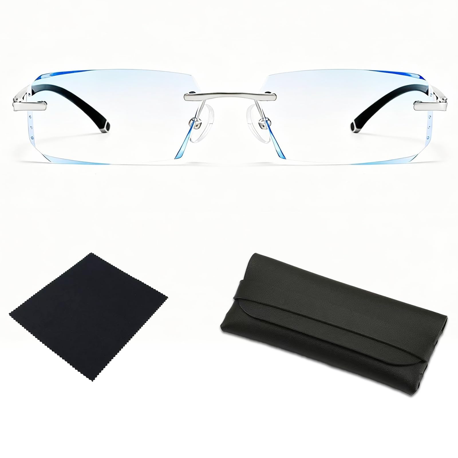 Photo 1 of 2026 New Clarity Blue Glasses, Clarity Multifunctional Smart Blue Glasses, Automatic Adjustment Eye Reading Glass for Men/Women with Case and Glasses Cloth